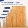 Hiware 4-Piece Bamboo Cutting Boards for Kitchen