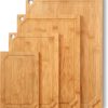 Hiware 4-Piece Bamboo Cutting Boards for Kitchen